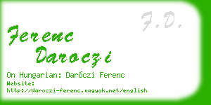 ferenc daroczi business card