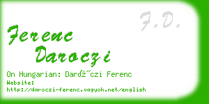 ferenc daroczi business card
